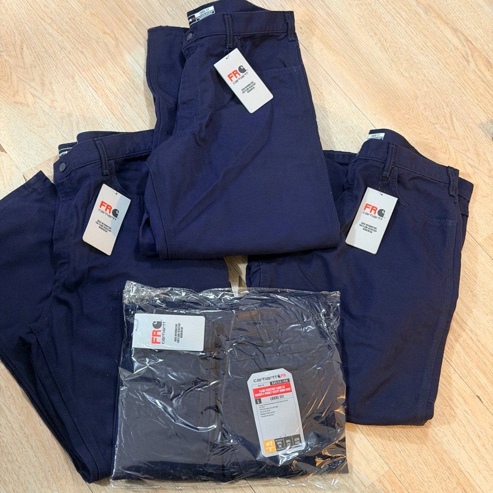 4 pairs of pants Carhartt FR work Protection Men's Navy Blue Flame Resistant